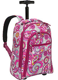 paisley meets plaid rolling backpack vera bradley